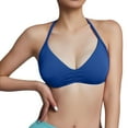 thumbnail image 1 of Sujetador deportivo sin espalda con tirantes para mujer - Copas acolchadas extraíbles, nailon-spandex - Sujetador de yoga y gimnasio con fruncido delantero - Tallas XS-XL, 1 of 5