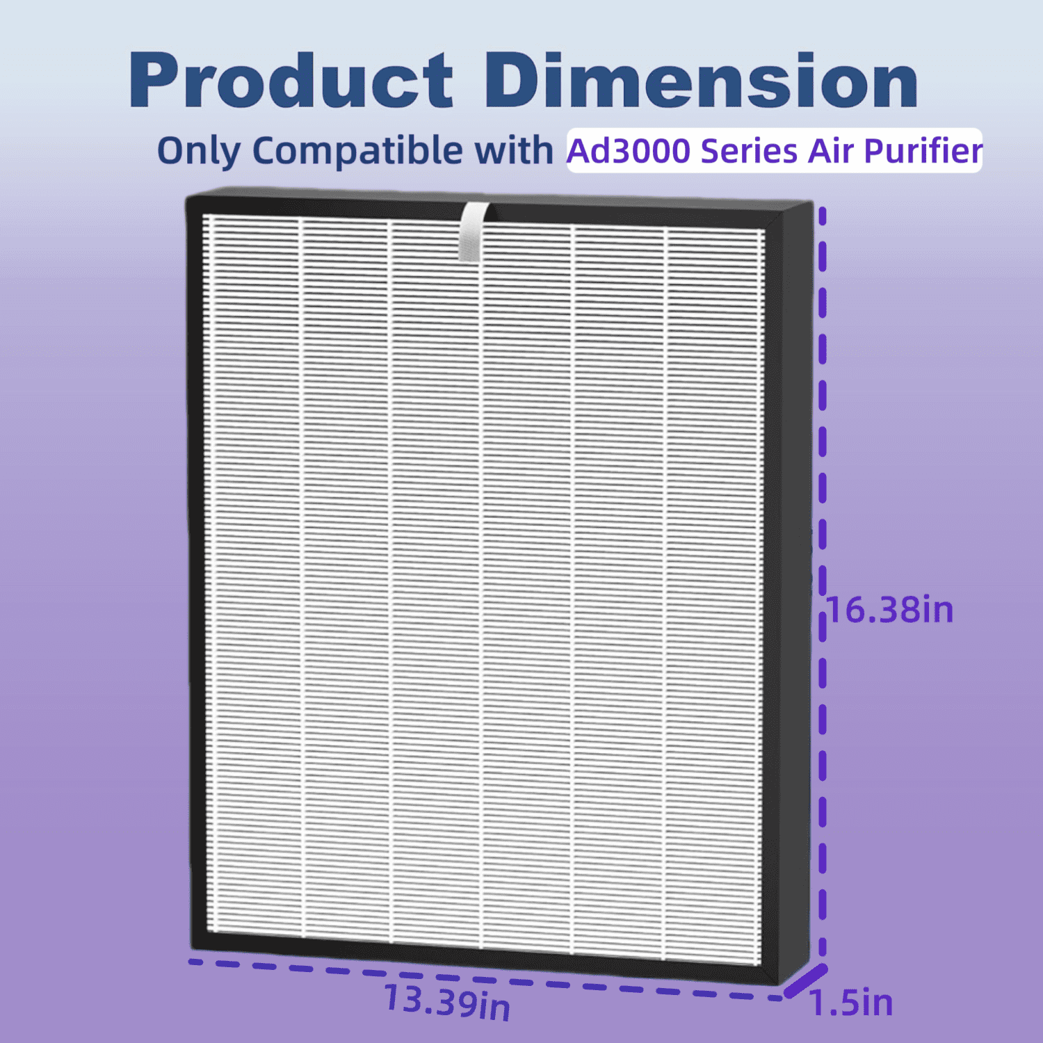 3000 Replacement Filters Compatible with Ad3000 Series Air Purifier 3000 3000M 3000E and 3000Pro,Includes 1x White Filters Combo