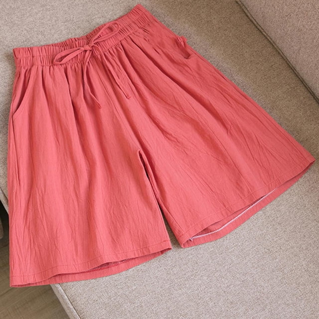 Ensemble Haut et Short pour Femmes, Pantalon Court Imprimé Imitation Coton et Lin à la Mode