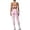 Pink, variant on PISONIC Womens Workout Sets Adjustable Straps Sports Bras and High Waist Leggings Sets Pilates 2 Piece Outfits for Women