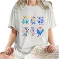 thumbnail image 5 of Njoeus Graphic Tees for Women Tshirts Shirts for Women Graphic Tees for Women Short Sleeve Summer Tops Funny Cute Floral Printed Loose Casual T Shirts Vintage Tees for Women Womens Clothes Summer Savi, 5 of 7