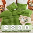 thumbnail image 3 of EMME Faux Fur Duvet Cover King Size, 3 Pieces Ultra Soft Fluffy Comforter Cover, Cozy Warm for Winter, Luxury Elegant Bubble Design Bedding, 1 Duvet Cover & 1 Pillow Shams (King, Green), 3 of 6