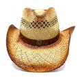 thumbnail image 2 of Cowboy hat with brown strap and rivets - handmade hat, 2 of 2