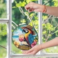 thumbnail image 6 of Welcome To Paradise Tropical Summer Parrot Stained Glass Suncatcher Beach House Hanging Art, 6 of 8