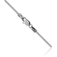 thumbnail image 2 of 14K Solid White Gold 1mm Octagonal Cubetto Omega Snake Chain Herringbone Necklace, 2 of 4