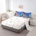thumbnail image 5 of Castle Fairy Xmas Santa Claus Deer 7-Piece Twin Bedding Sets for Kids Children Boys Girls,Happy New Year Bedding Comforter Set,Merry Christmas Breathable Sheet Sets,Luxury Bedroom Decor, 5 of 8