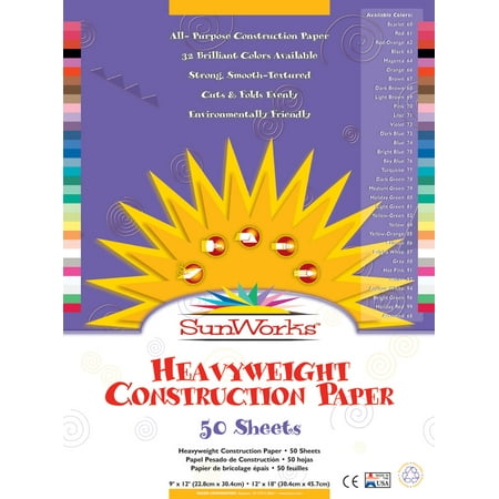 Prang 12" x 18" Construction Paper Assorted Colors 50 Sheets/Pack (P6507-0001)