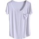 thumbnail image 3 of Camiseta de manga corta con cuello en V suelta para mujer grande Verano, 3 of 4