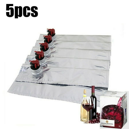 

Yannee 5 Pcs Replacement Bags for Bag in Box Drinks Container / Wine Dispenser - 5 Litre Bag-in-box with Butterfly Tap
