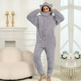 thumbnail image 2 of Wlynlyn Pajamas Jumpsuits for Women Fleece Onesie Winter Warm Rompers 1 Piece Hooded Ear Sherpa Outfits Cute Sleepwear, 2 of 10