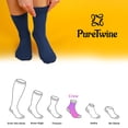 thumbnail image 4 of PureTwine Crew Socks for Women Soft Breathable Non-Binding Socks Bamboo Viscose Moisture Wicking Womens Dress Socks 3-Pack, 4 of 7
