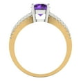 thumbnail image 4 of Solitaire with Accents Engagement Ring for Women - 1.27ct Natural Amethyst in 14K Yellow/White Gold Promise Ring, 4 of 6