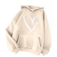 thumbnail image 2 of Vedolay Oversized Sweatshirt for Women 2023 Hoodies for Women 2023 Long Sleeve Tunic Tops Crew Neck Soft Pullover With Side Zipper Shirt Clothes,Beige XL, 2 of 5