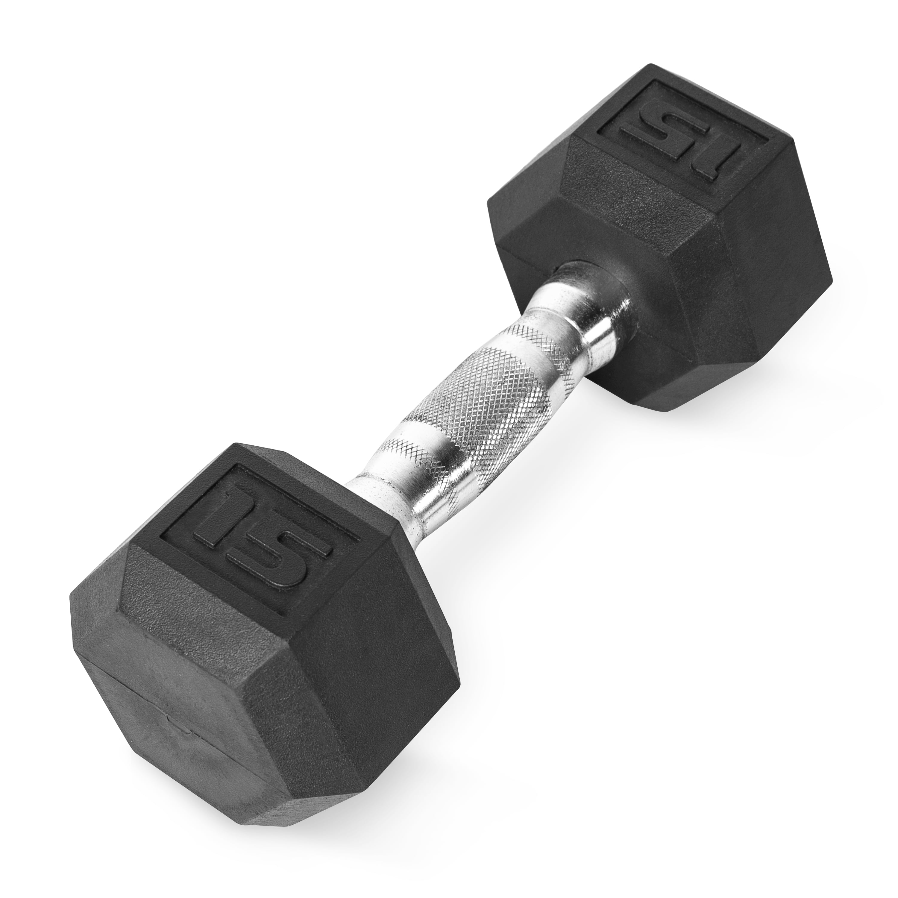 CAP Barbell, 15lb Rubber Hex Dumbbell, Single