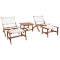 thumbnail image 3 of SAFAVIEH Darryl Outdoor Patio 5 Piece Conversation Set, Natural/White, 3 of 10