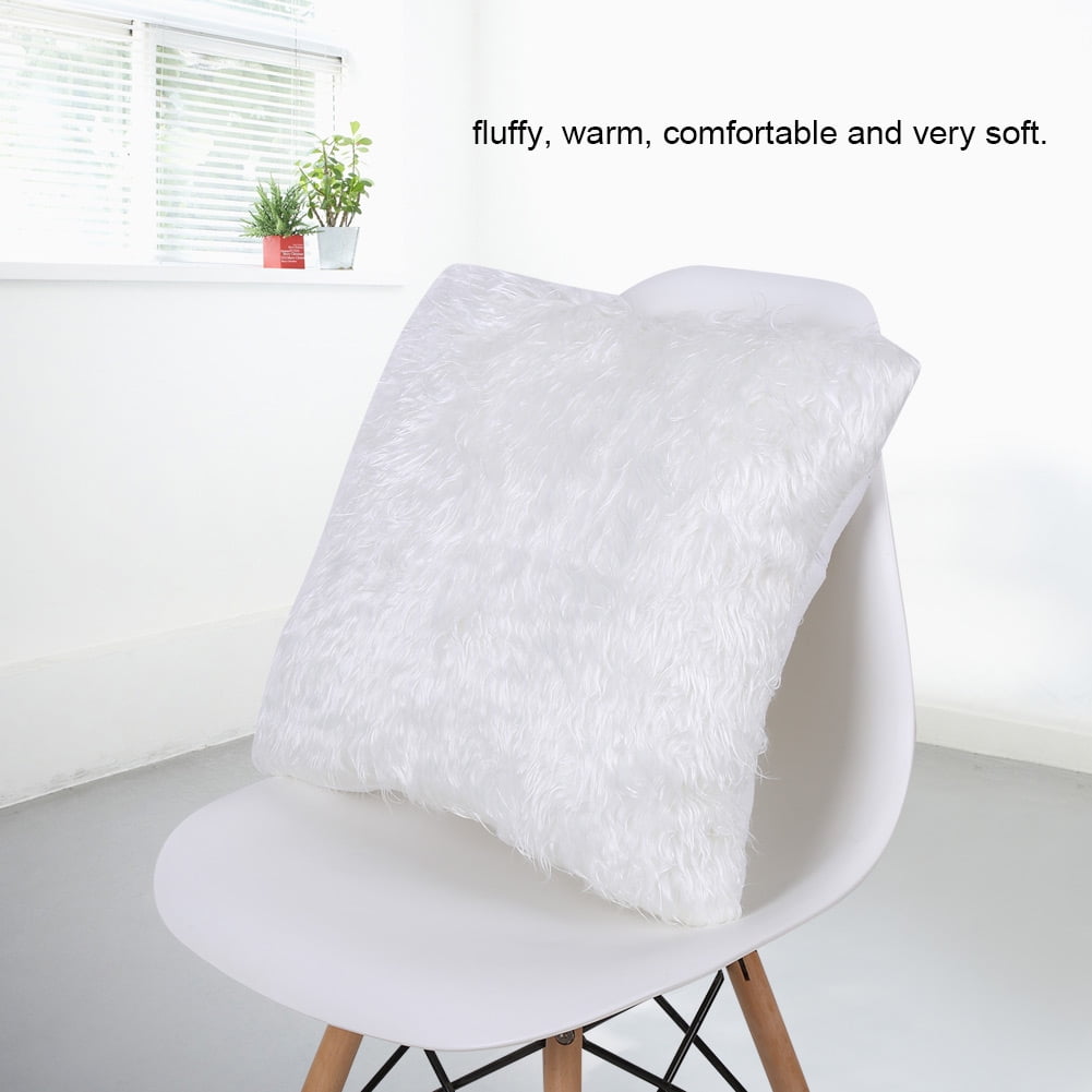 Qiilu Plush Cushion Cover Plush Throw Pillow Case 45 X 45cm Super