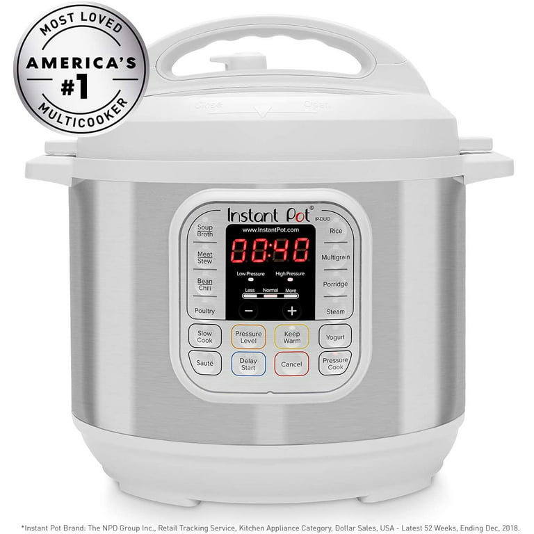 Instant Pot Duo 7-in-1 Electric Pressure Cooker, Slow Cooker,  Rice Cooker, Steamer, Saute, Yogurt Maker, and Warmer, 6 Quart, White