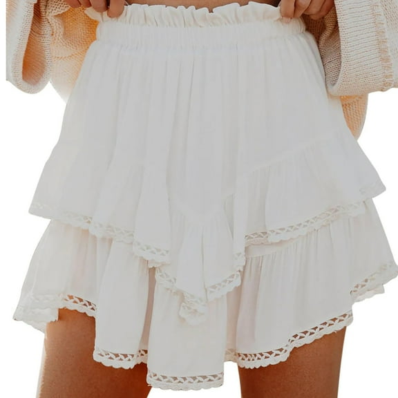 Xixinqiwan No Boundaries Skirts for Women Clearance under $10,Women's Skorts Solid Colour Mesh Splicing Temperament Commuting Mini Bustier Skirts with Flowy Design