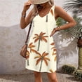 thumbnail image 4 of Woman's Dress Womens Plus Size Summer Dresses Women's Summer Fashion Beach Pocket Printing Sleeveless V-Neck Dress A Beige L, 4 of 7