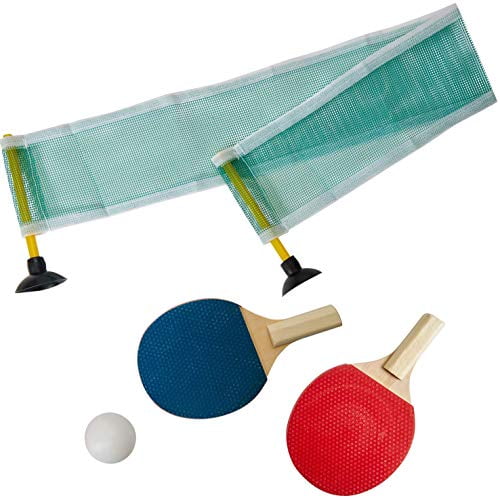 Poo Ping Pong Game Portable Table Tennis Suction Cup Net 2 Poo Paddles 2 Balls 