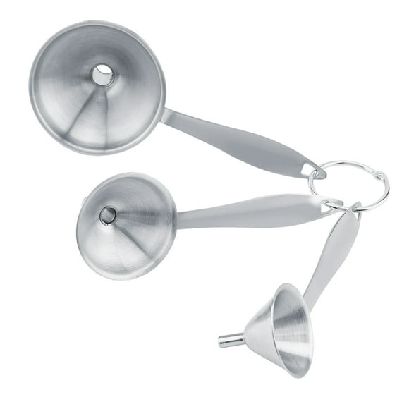 3 Pcs Kitchen Funnel,Stainless Steel Funnels Food Grade Metal Funnel Set No Spilling Small Medium Large,For Transferring Oil Wine Liquid,Essentail Oil,Spicesk,Perfume Powder Practical Kitchen Tool