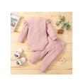 thumbnail image 3 of Mialoley Baby Girl Plain Clothes Set, Front Button Bodysuit + Full Length Pants, 3 of 9