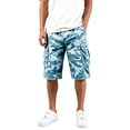 thumbnail image 3 of Resicozy Camo Cargo Shorts for Men Drawstring Elastic Waist Cargo Bottoms Relaxed Fit Knee Length Casual Outdoor Pant with Pockets Light Blue S, 3 of 8