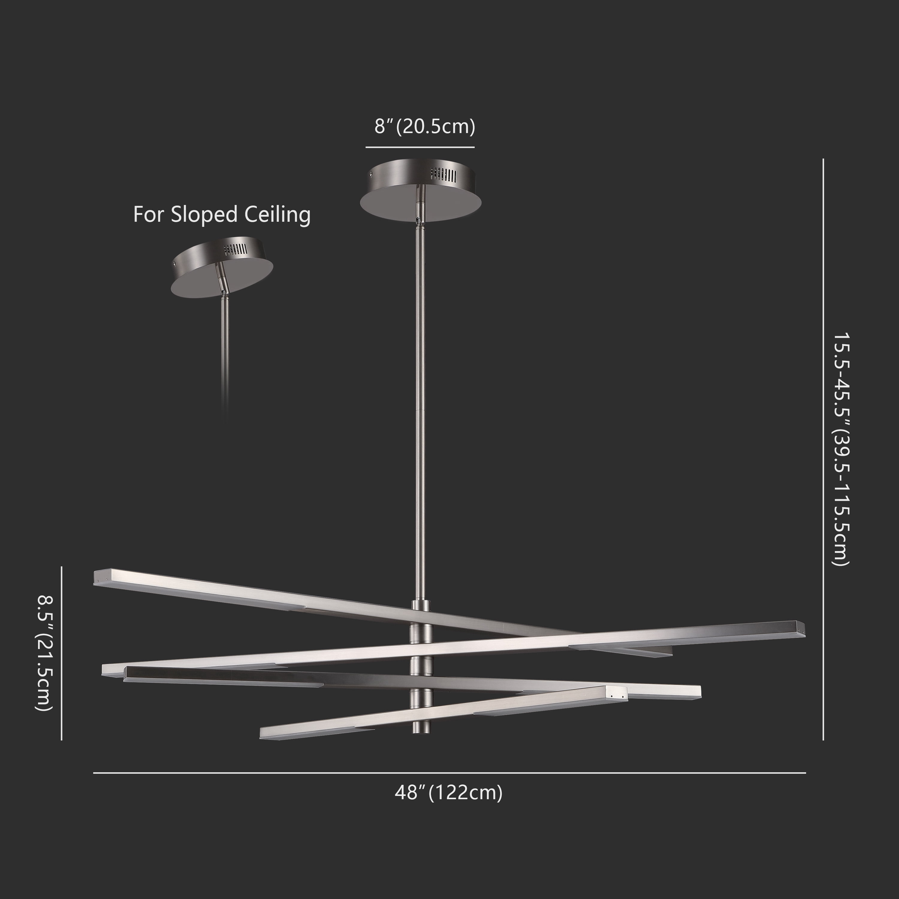 Safavieh Oswalt 8-Light Modern Nickel Chandelier