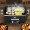 thumbnail image 3 of Sunvivi 8-Quart 12-in-1 Programmable Slow Cooker Roaster Oven, Multi-Cooker with Digital Timer, Adjustable Temperature, Removable Non-Stick Pot & Dishwasher-Safe Glass Lid, Black, 3 of 9