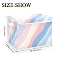 thumbnail image 5 of Yayeee Collapsible Cube Storage Bin with Lid Fabric Closet Decorative Basket with Handles, Abstract Blue, 5 of 7