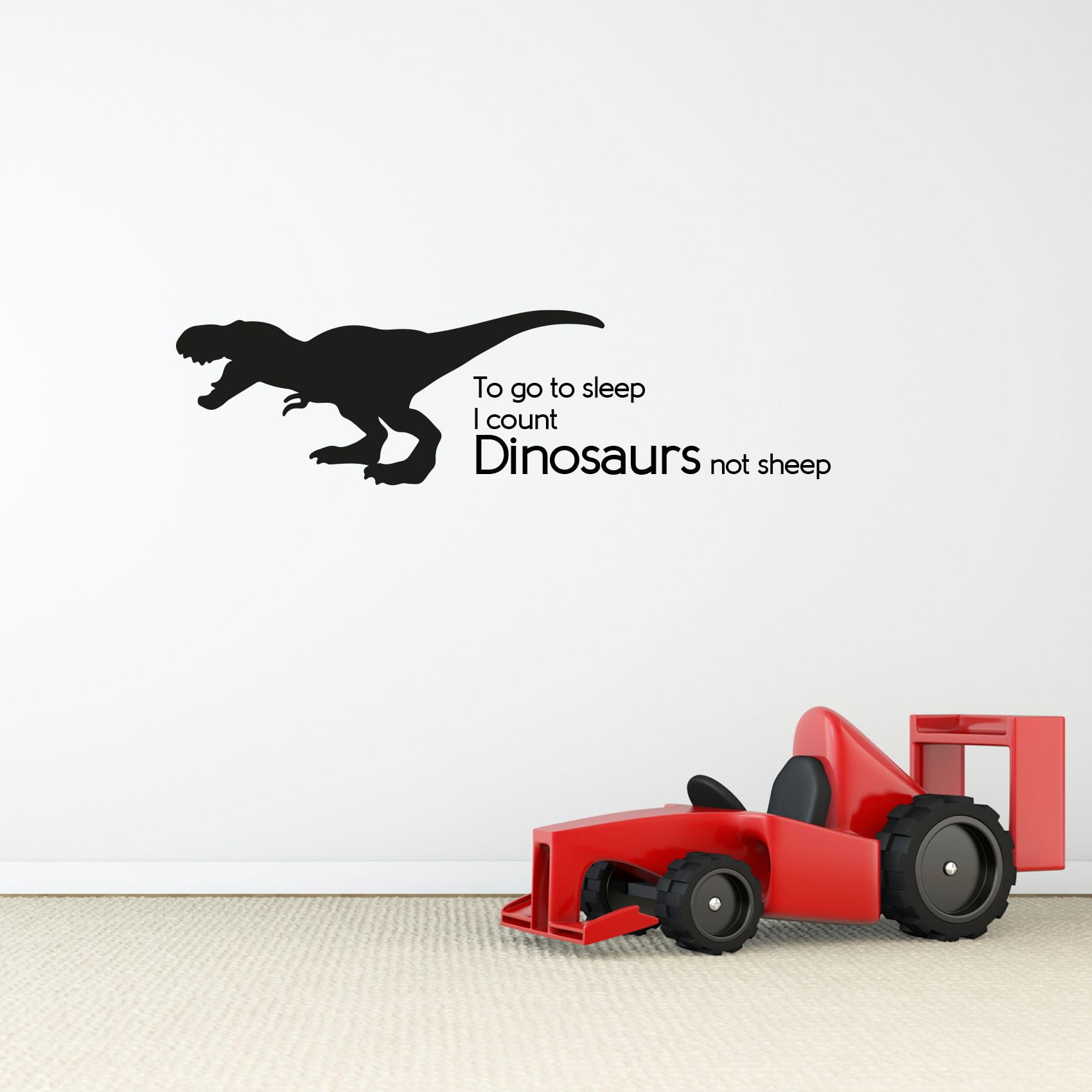 Go To Sleep Dinosaur Trex Life Postive Quote Cartoon Wall Sticker Art Decal Girls Boys Room Bedroom Nursery Kindergarten House Fun Home Decor Stickers Wall Art Vinyl Decoration Size (20x40 inch)
