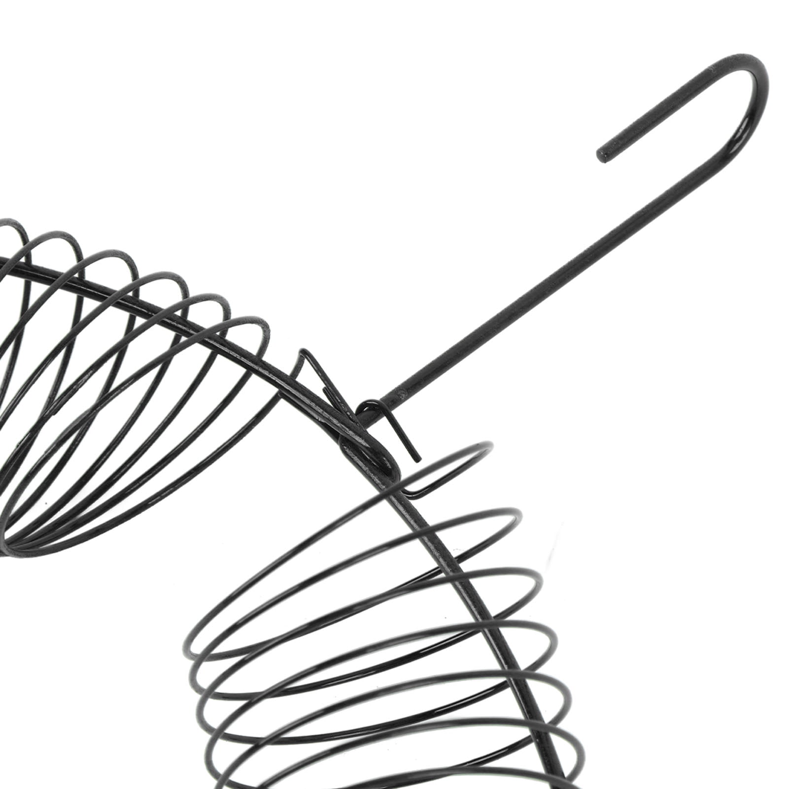 BOKYAN Hanging Wreath Bird Feeder Carbon Steel Large Capacity Portable Peanut Bird Feeder with Hanging Hook for Garden Outdoor Black 16.9 inches / 43 cm