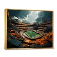 thumbnail image 2 of Designart "Green Football modern Stadium" Architecture Floater Framed Wall Art Living Room, 2 of 7