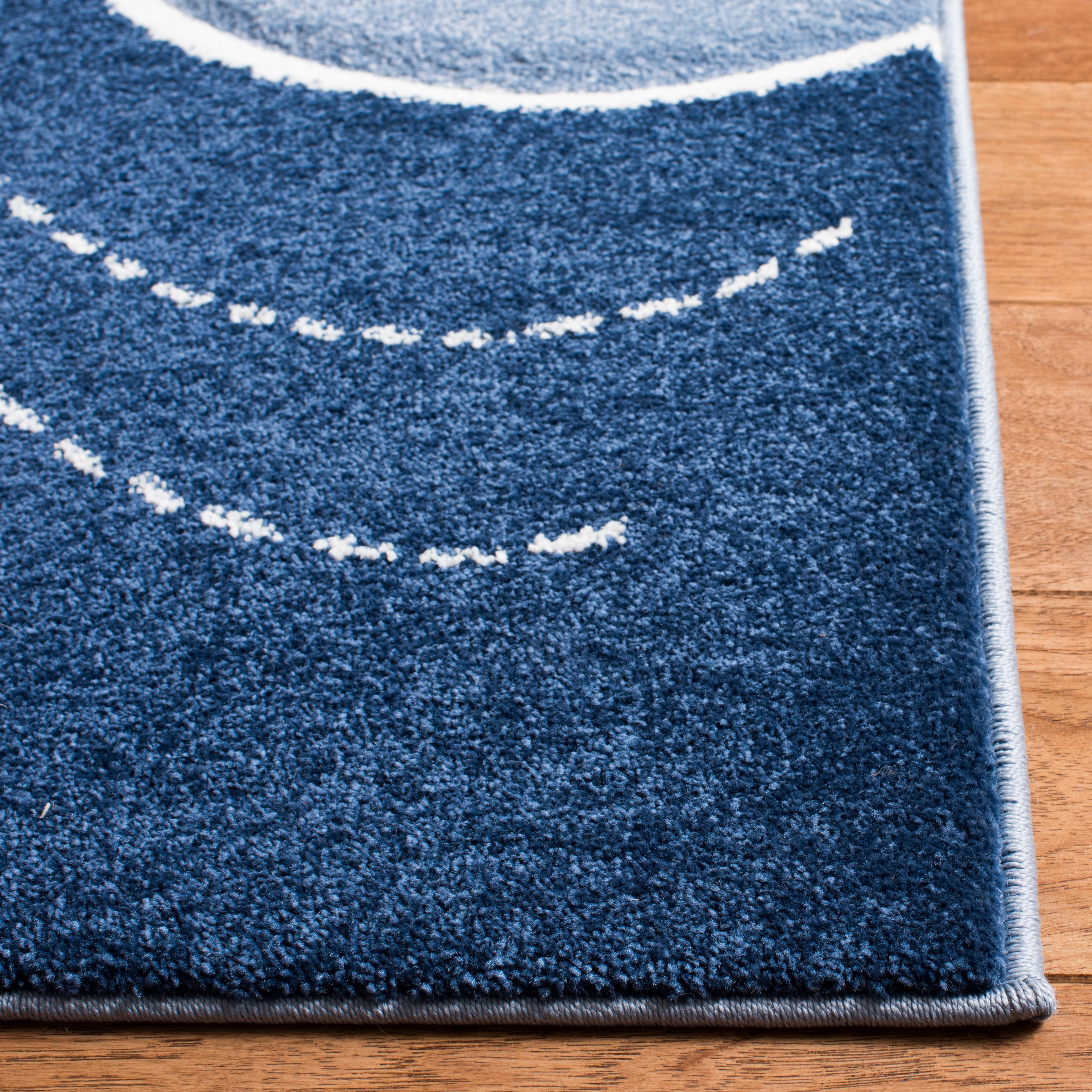 SAFAVIEH Carousel Kids Patton Animals on Board Area Rug, Blue/Gray, 9' x 12'