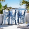 thumbnail image 5 of Octopus Outdoor Pillow Covers Set of 2 Blue Striped Waterproof Throw Pillow Case Decorative Square Cushion Cover for Patio Couch Garden Balcony, 16"x16", 5 of 9