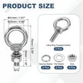 thumbnail image 2 of Uxcell M10 x 30mm Eye Bolt, 2Pcs 304 Stainless Steel Thread Lifting Ring Set, Silver, 2 of 7