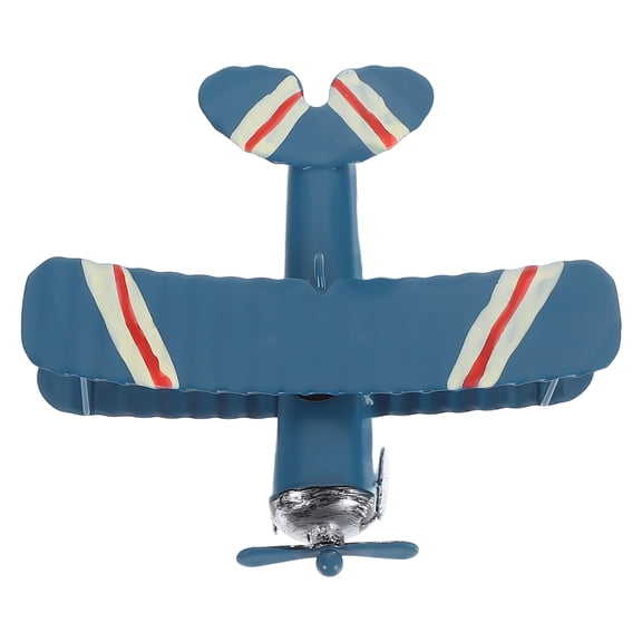 Raindrops Vintage Decorative Airplane Model Metal Blue Retro Plane Decor for Home 6.5 Inches
