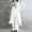 White, variant on 2 Piece Cotton Set for Women Long Sleeve Irregular Pullover Linen Shirt Fall Casual Wide Leg Pants Suit
