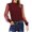 Wine, variant on ZVNAΖH Womens Mesh Sheer Long Sleeve Layering Top Mock Neck Lace Floral Blouses Casual Business Spring Fall Outfits