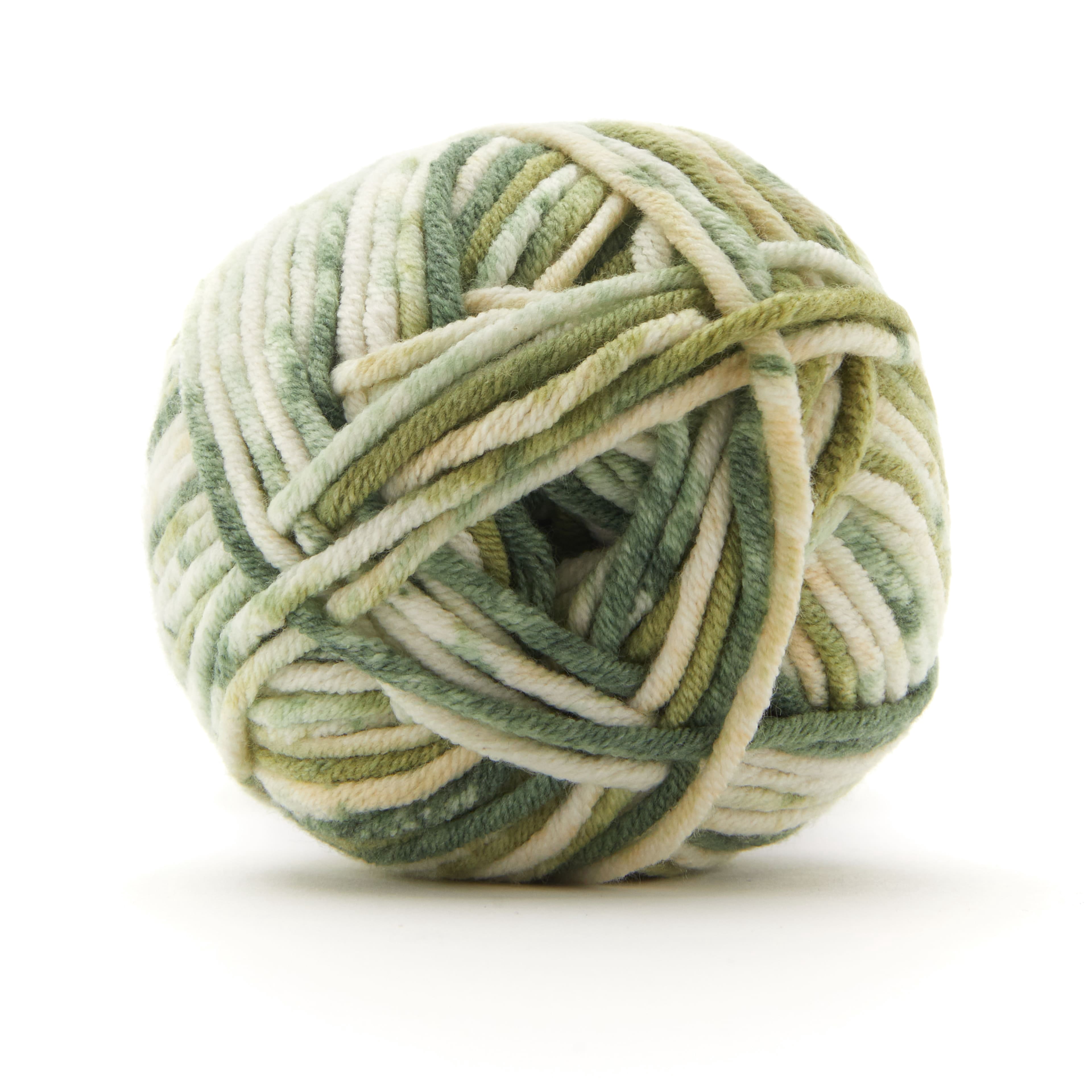 Loops & Threads Green Bulky Twist Multi Yarn - Bulky Weight Yarn for Knitting, Crochet, Weaving, Arts & Crafts, 15 Pack
