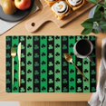 thumbnail image 2 of St. Patrick's Day Placemats Set of 4, Spring Green Lucky Clovers Shamrock Placemats for Dining Table, Place Mats for Kitchen Tabletop, Waterproof Wipeable Dining Table Mats Set, 2 of 9