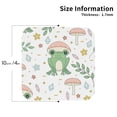 thumbnail image 3 of Pofeuu Frog and Mushrooms Print Leather Coasters Set of 6, Round Cups Mugs Mat Pad for Home Kitchen Heat Resistant Drink Coasters,Square, 3 of 7
