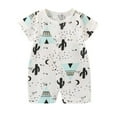 thumbnail image 3 of Ahuyic Toddler Kids Casual Rompers, Spring And Autumns Kids Short Sleeved JumpSuit,Children Summer Thin Printed RouAnd Neck Short Sleeves Short Romper, 3 of 5