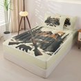 thumbnail image 2 of Castle Fairy Jungle Wildlife Bear Zipper Queen Comforter Set with Fitted Sheet and 2 Pillowcases,Sunset Pine Mountain Zipper Bedding Set,Beige Orange Black,Grey Reversible,4 Pieces, 2 of 6