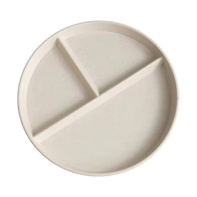 Assiettes de Blé pour Adultes Ensemble de Vaisselle Réutilisable pour Enfants Assiette Compartimentée Plateau à Salade en Plastique Bariatrique Plateau à Lunch Micro-Ondes et Lave-Vaisselle