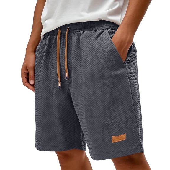Men Shorts Jeans Black Summer Shorts for Men, Loose Elastic Waist Daily Shorts with Drawstring, Casual Running Sports Shorts with Pockets Dark Gray XXL