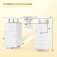 thumbnail image 3 of Gymax Manicure Table Nail Desk w/ Electric Dust Collector 3 Dust Bags Wrist Rest White, 3 of 10
