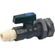 thumbnail image 1 of PVC rain butt tap set, 3/4 inch rain butt valves with bulkscrew connection and hose adapter, 1 of 5