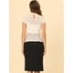 thumbnail image 4 of Blusa Semitransparente Con Cuello Alto Y Manga Corta Con Abertura En La Espalda Y Encaje Para Mujer Albaricoque S, 4 of 5