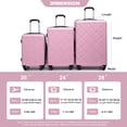 thumbnail image 7 of Luggage Sets 8 Piece with Adjustable Height, Lightweight Hardshell Travel Suitcases with 360° Wheels, 4 Storage Bags, for Men, Women, Pink(20/24/28 Inch), 7 of 7